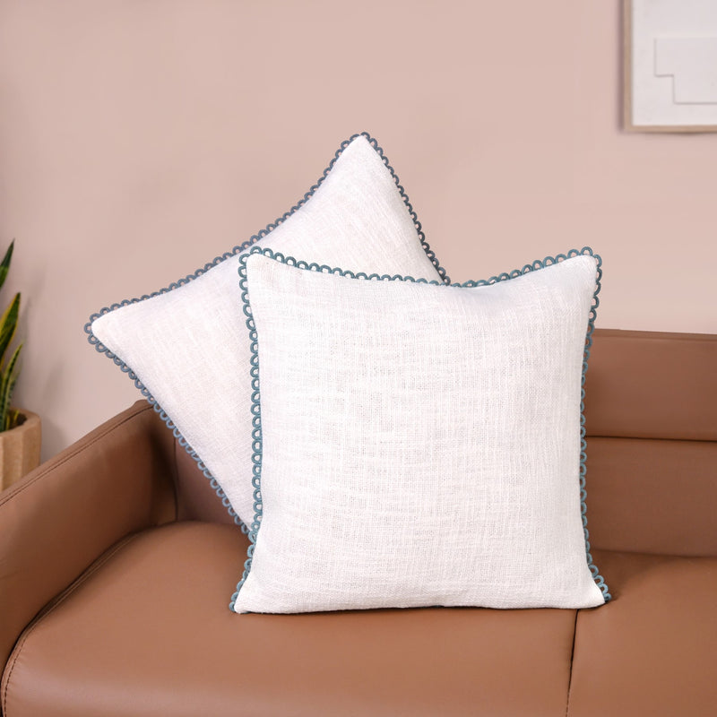 Blueline Cotton Cushion Cover Pair