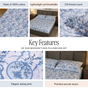 Bluemist King Size Pure Cotton Bedsheet Set 275x275cm