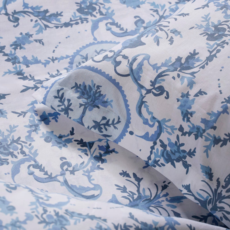 Bluemist King Size Pure Cotton Bedsheet Set 275x275cm