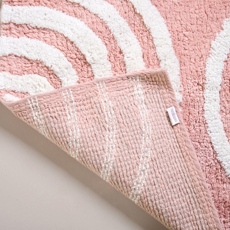Blush Pink Shag Floor Mat 82x52 Inch