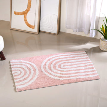 Blush Pink Shag Floor Mat 82x52 Inch