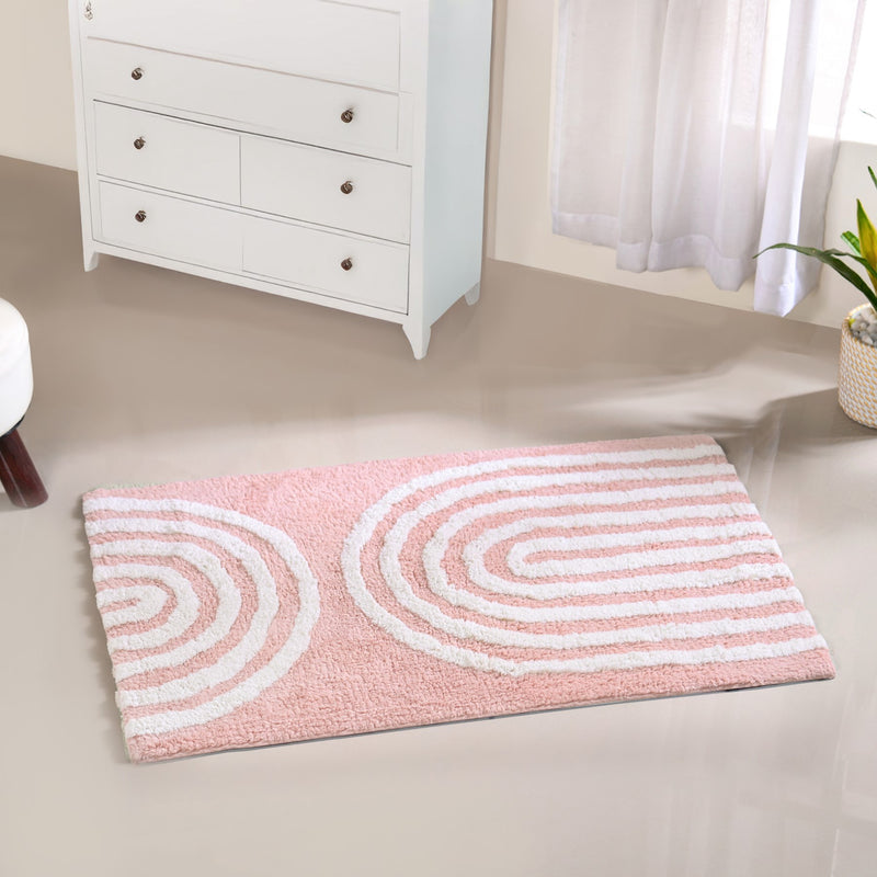 Blush Pink Shag Floor Mat 82x52 Inch