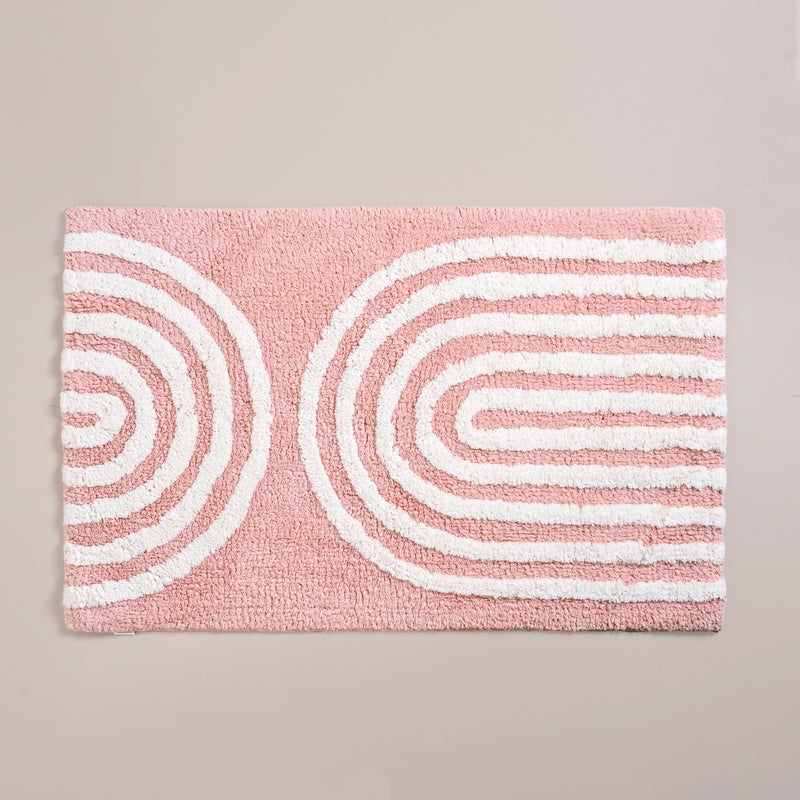 Blush Pink Shag Floor Mat 82x52 Inch