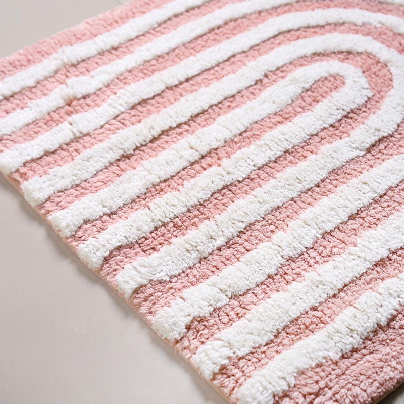 Blush Pink Shag Floor Mat 82x52 Inch