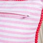 Blush Breeze Embroidered Stripe Cotton Cushion Cover 40x40cm