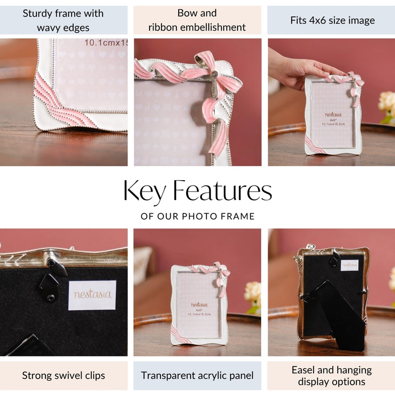 Blush Bow Photo Frame Small 4x6"