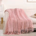Blush Pink Feather Soft Throw Blanket