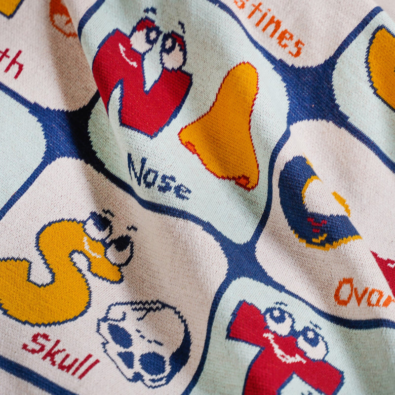 Body Anatomy And Alphabet Kids Throw 158x138cm