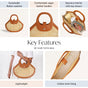 Boho Rattan Tan Basket Handbag