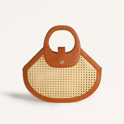 Boho Rattan Tan Basket Handbag