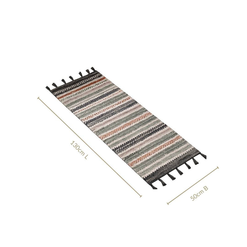 Boho Tassel Cotton Runner Mat 130x50cm