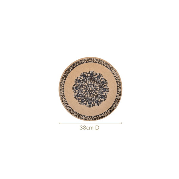 Boho Black Mandala Table Mat Set Of 6