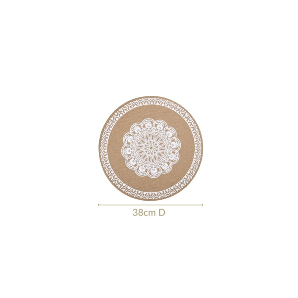 Boho White Mandala Table Mat Set Of 6
