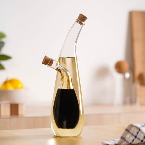 Glass Oil Bottle With Separate Vinegar Spout