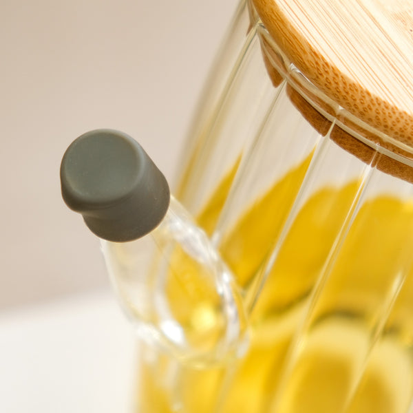 Fluted Borosilicate Glass Oil Jar 800ml