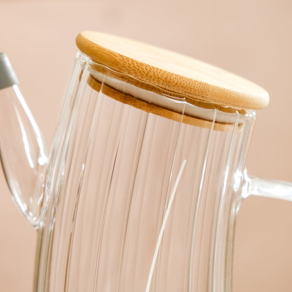 Fluted Borosilicate Glass Oil Jar 800ml