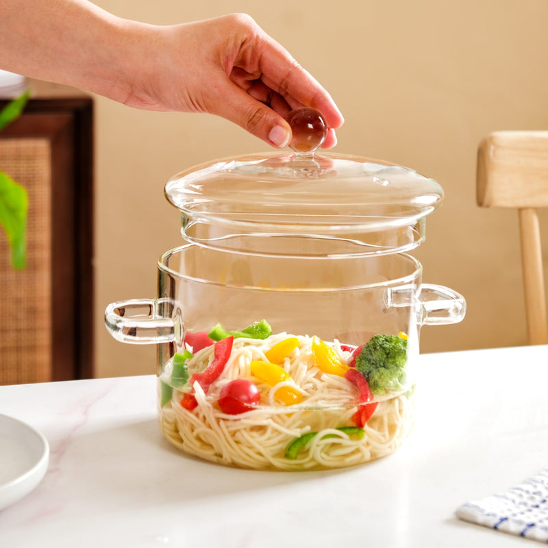 Borosilicate Glass Stovetop Cooking Pot 1750ml