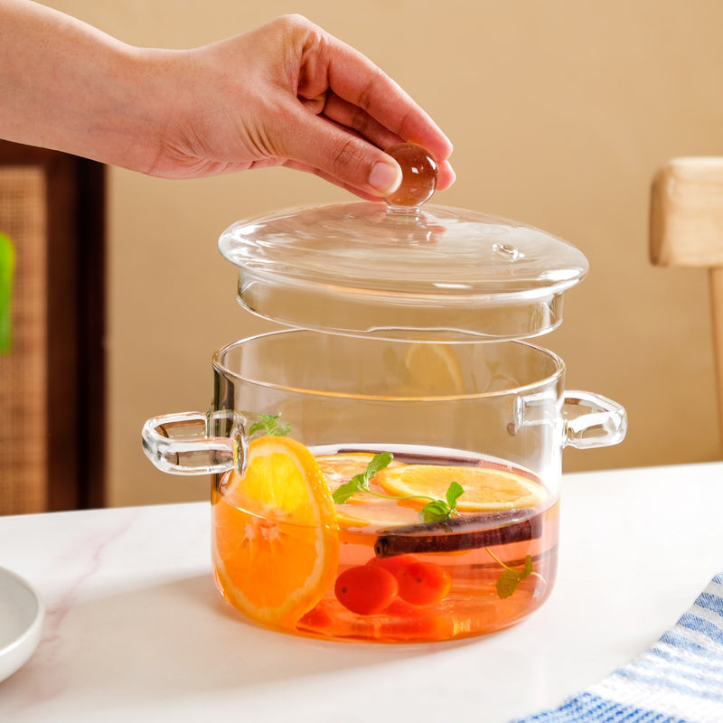 Borosilicate Glass Stovetop Cooking Pot 1750ml