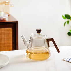 Borosilicate Glass Teapot With Wooden Handle And Infuser 1000ml