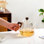 Borosilicate Glass Teapot With Wooden Handle And Infuser 1000ml