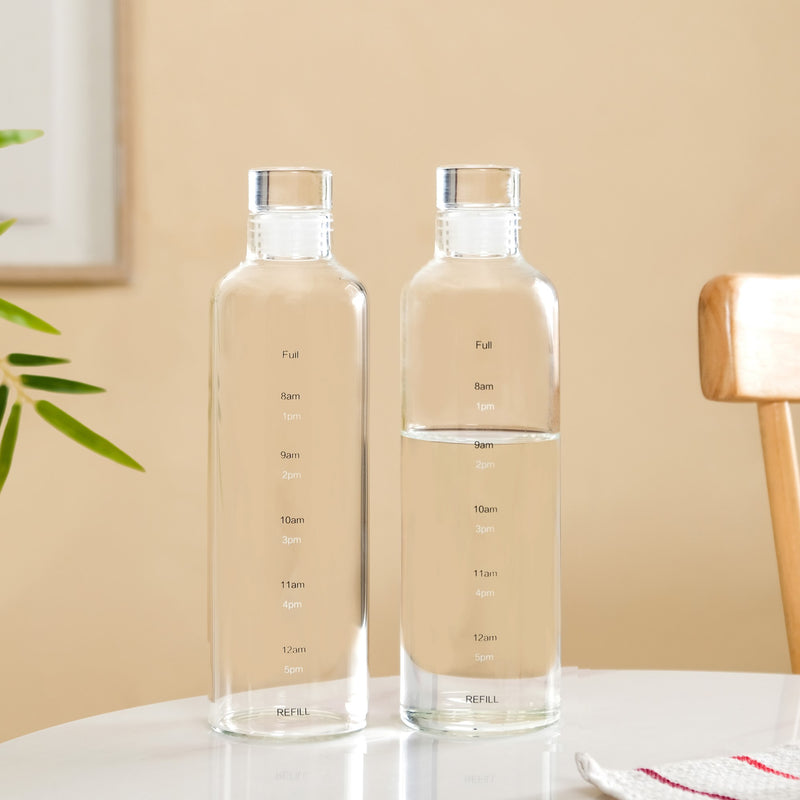 Borosilicate Glass Water Bottle Set Of 2 550ml