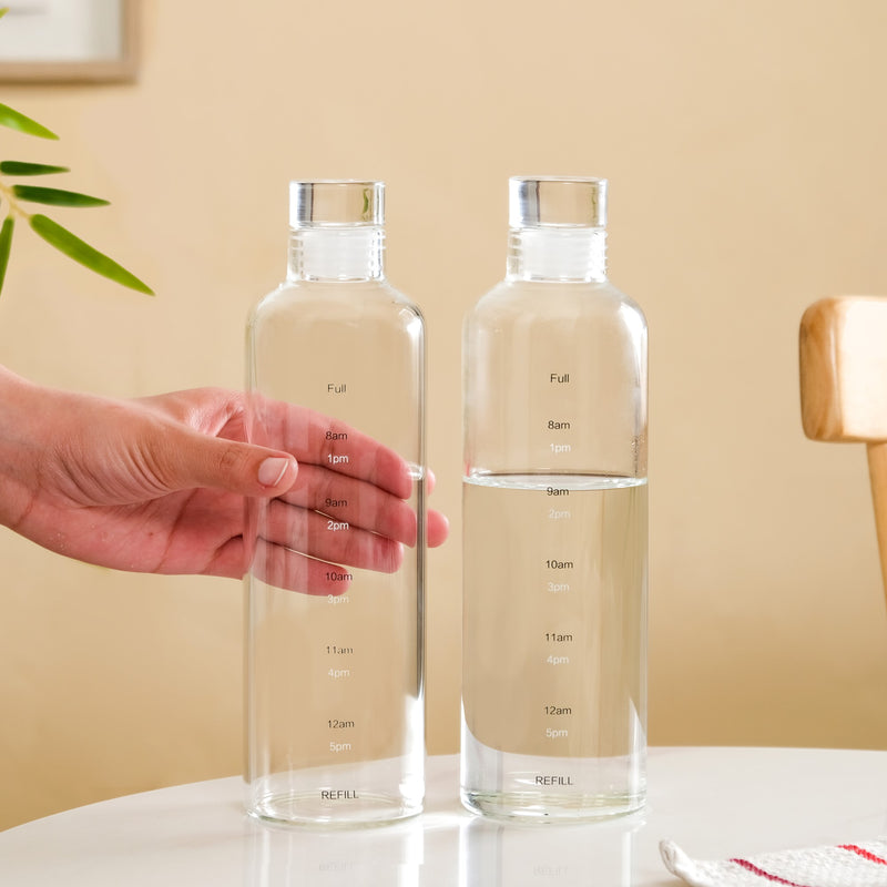 Borosilicate Glass Water Bottle Set Of 2 550ml