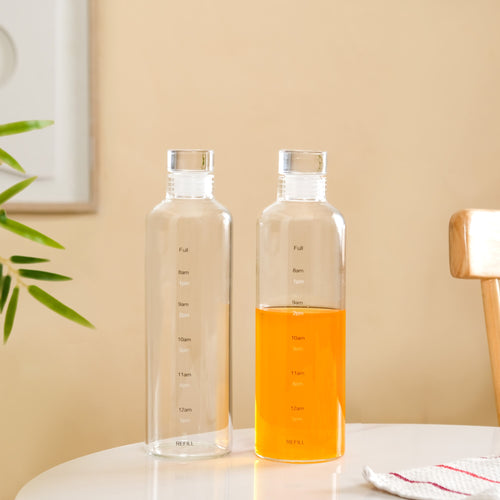 Borosilicate Glass Water Bottle Set Of 2 550ml