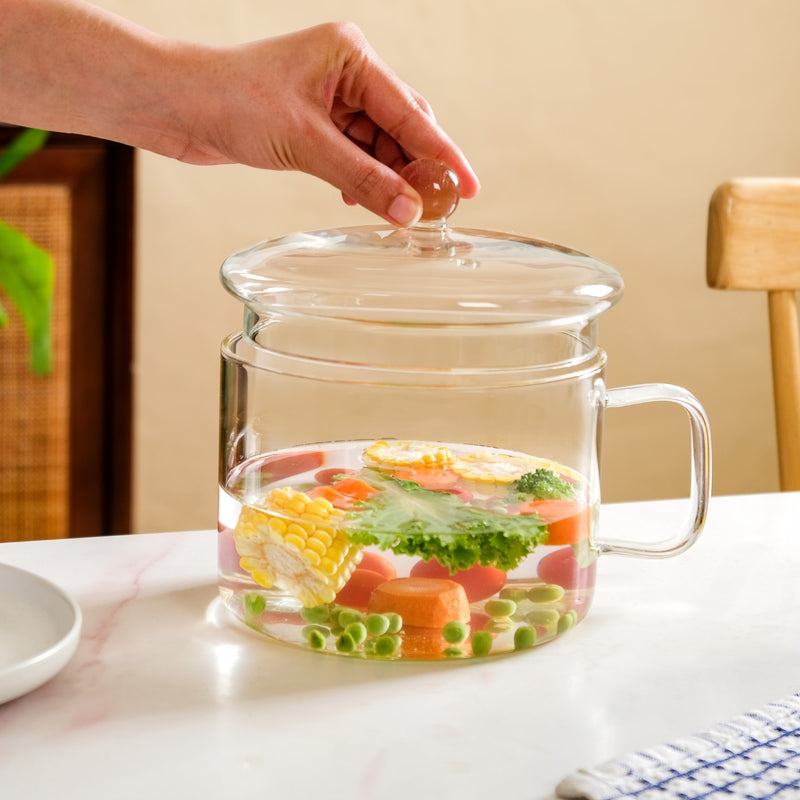 Borosilicate Multipurpose Glass Cooking Pot  2100ml