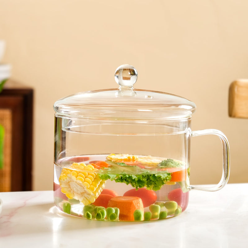 Borosilicate Multipurpose Glass Cooking Pot  2100ml