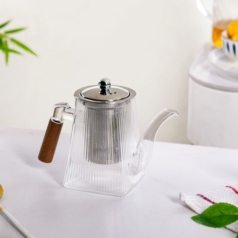 Borosilicate Ribbed Teapot 700ml