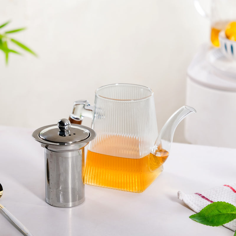 Borosilicate Ribbed Teapot 700ml