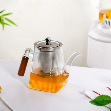 Borosilicate Ribbed Teapot 700ml