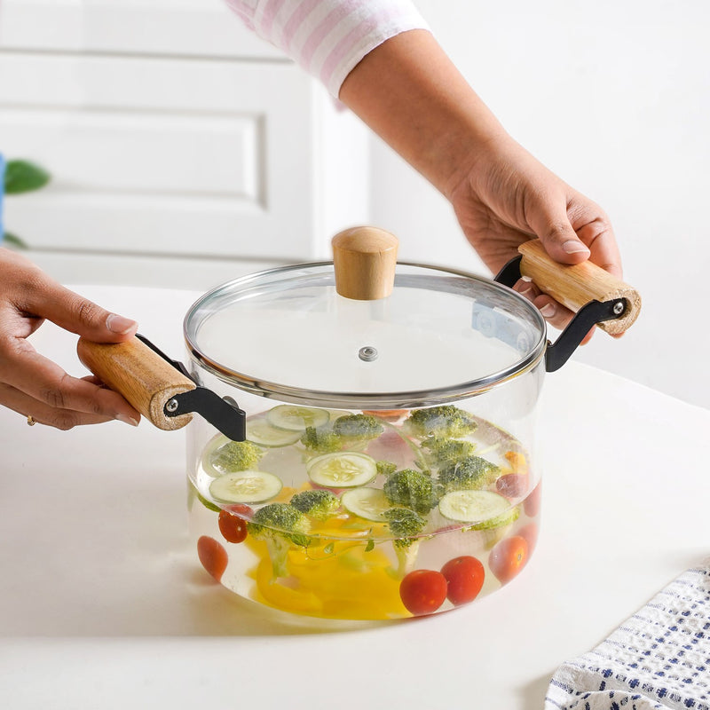 Borosilicate Simmer Pot With Handle Medium 3500ml