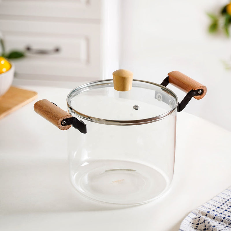 Borosilicate Stovetop Pot With Handle Large 4500ml