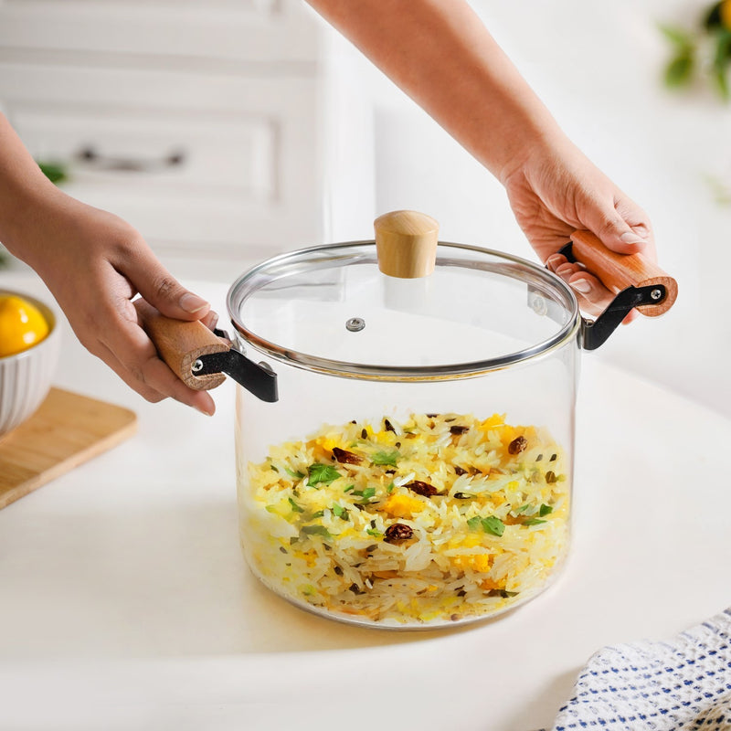Borosilicate Stovetop Pot With Handle Large 4500ml