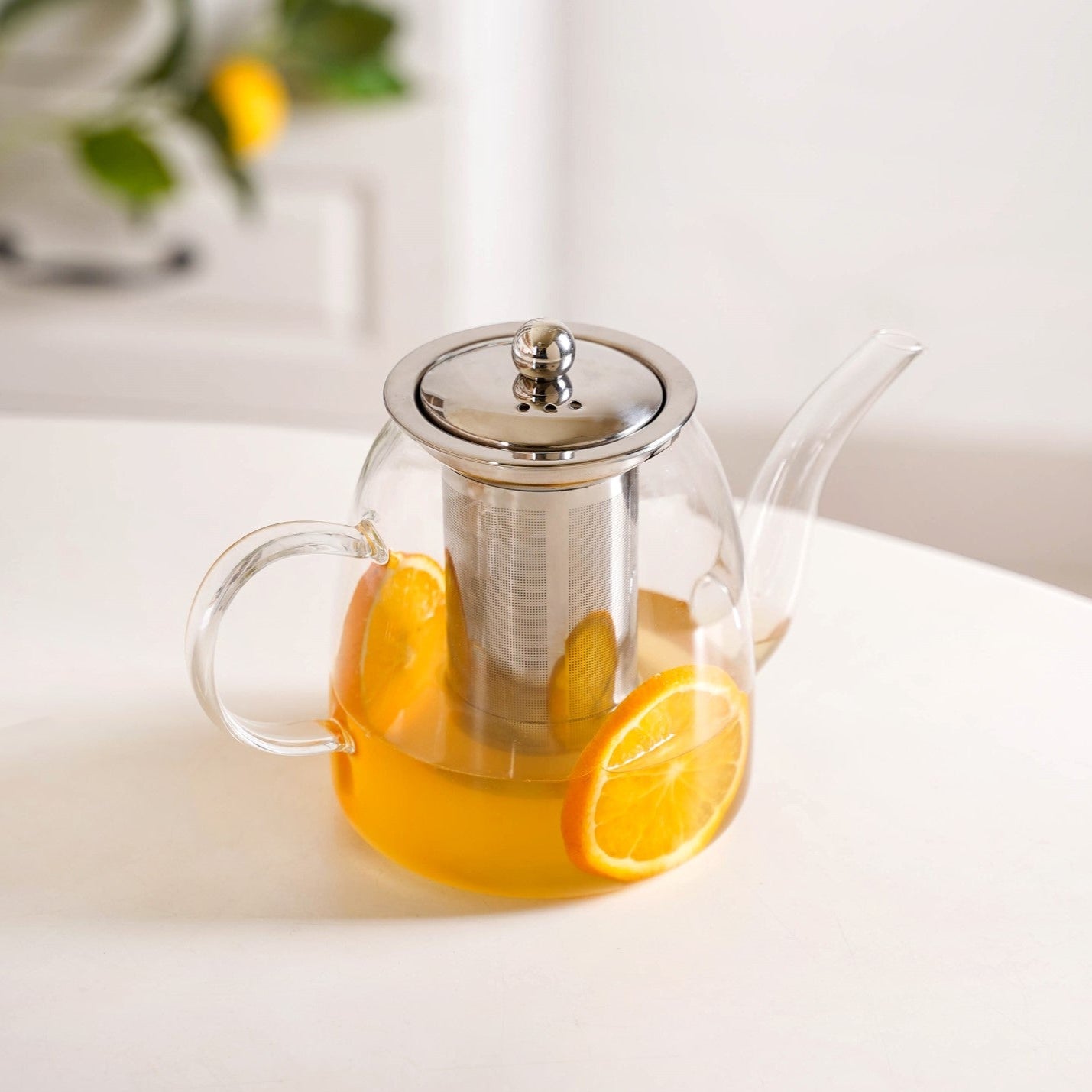 Flame Safe Borosilicate Glass Teapot With Strainer 1000ml