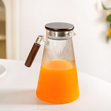 Borosilicate Glass Fluted Lemonade Jug With Lid 1800ml