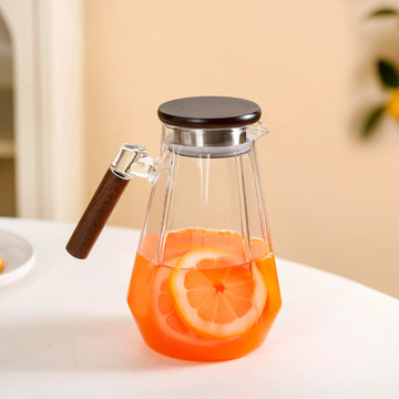 Borosilicate Glass Jug With Wooden Handle 1800ml