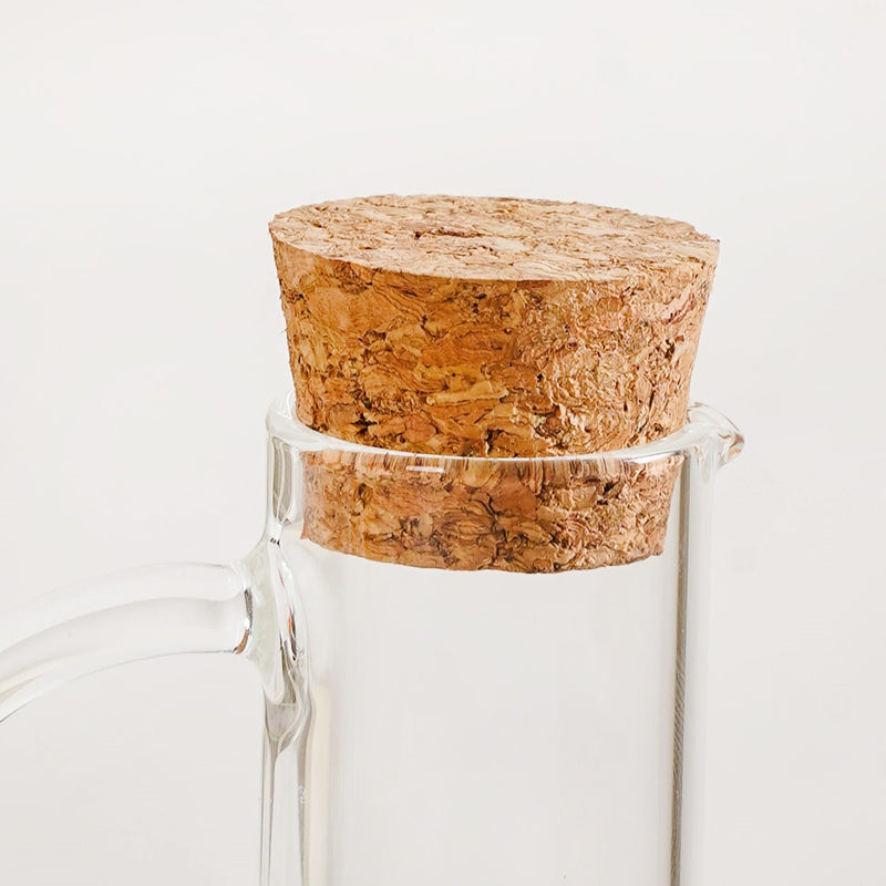 Borosilicate Glass Oil And Vinegar Bottle With Bamboo Stand Set Of 3 300ml