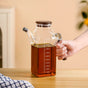 Borosilicate Glass Oil Pot With Wooden Lid 1000ml