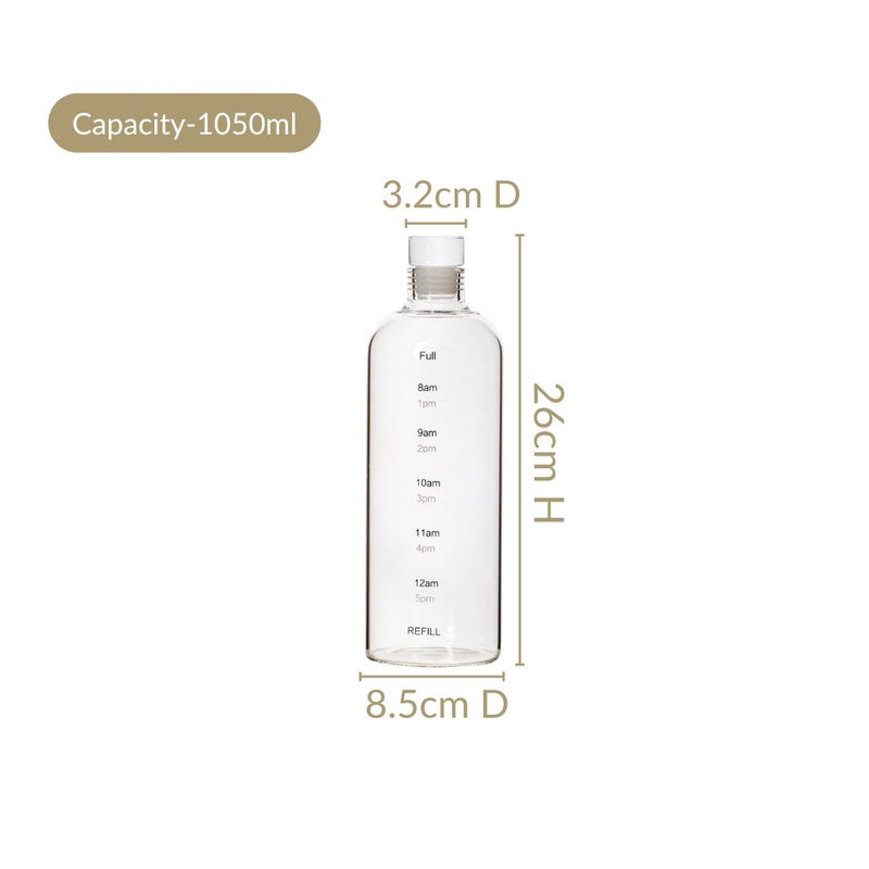 Borosilicate Glass Water Bottle 1050ml
