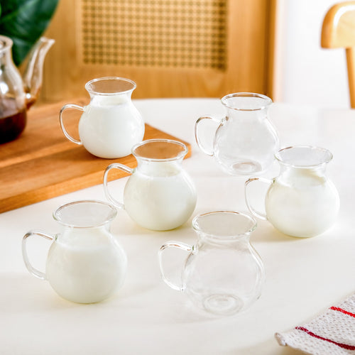 Borosilicate Milk And Creamer Pots Set Of 6 200ml