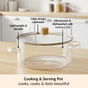 Borosilicate Glass Cooking Pot With Lid 2500ml
