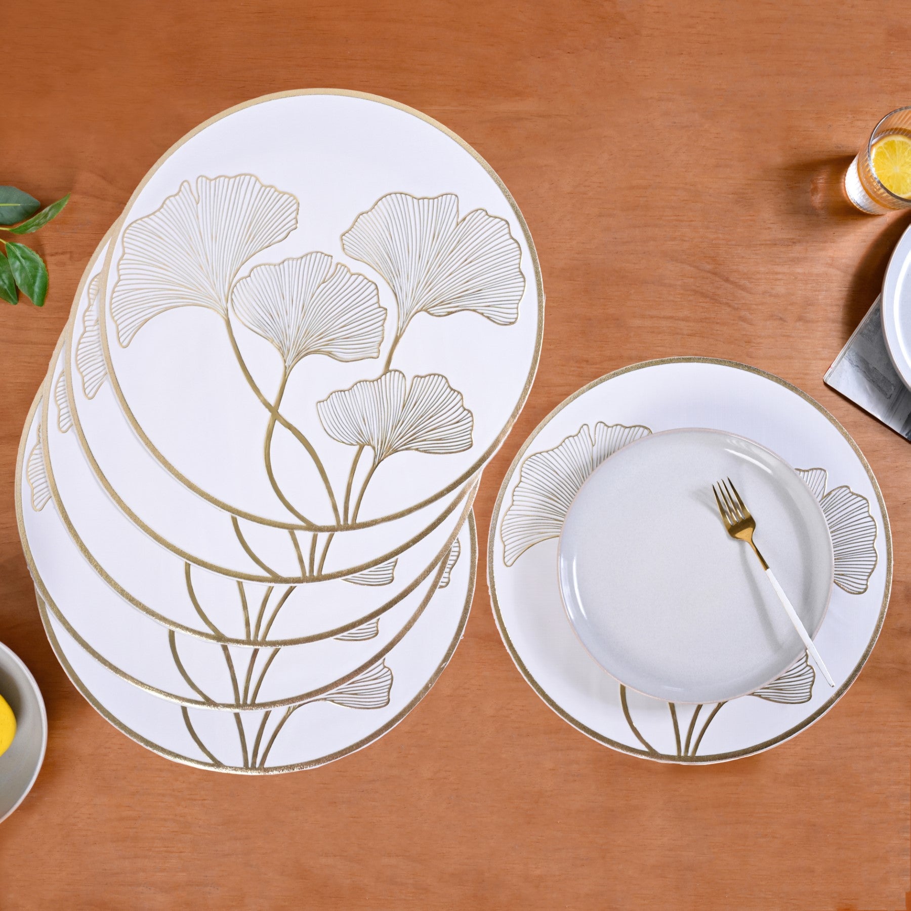 Botanical Gold Placemats Set Of 6