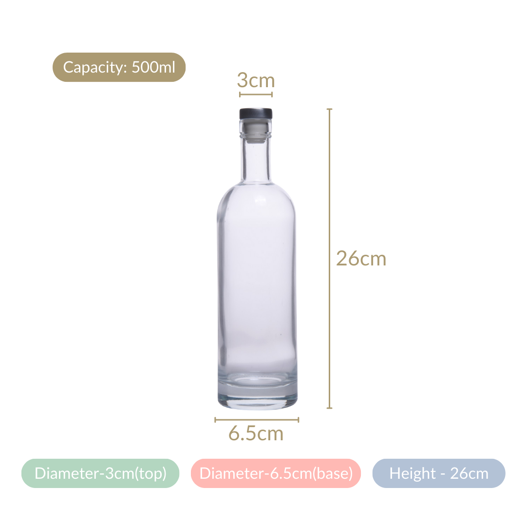 Transparent Glass Bottle & Stopper Set Online- Glass Water Bottle | Nestasia