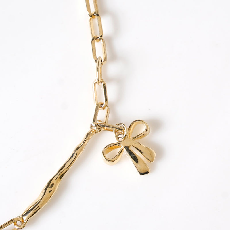 Bow Charm Gold Chain Necklace
