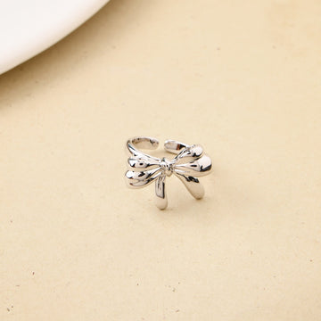 Bow Silver Statement Ring