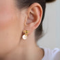 Bowed Pearl Front Back Drop Earrings