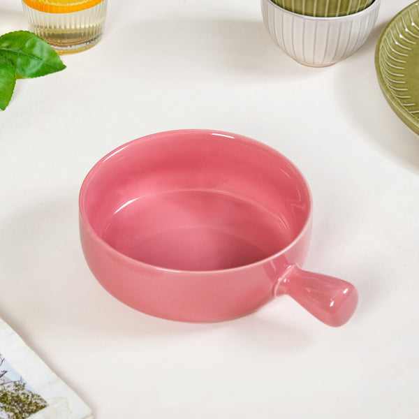 Bowl With Handle Pink 650ml