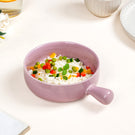 Purple Ceramic Bowl With Handle 700ml